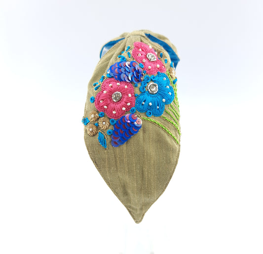 Colorful Flowered Knotted Headband