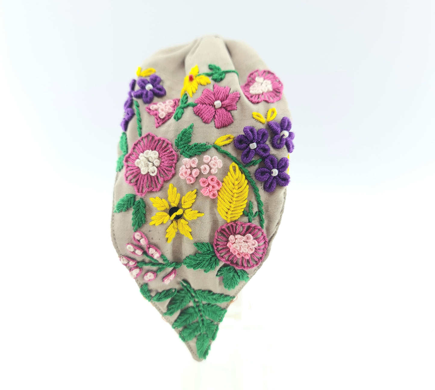 Colorful Flowers and Butterfly Knotted Headband